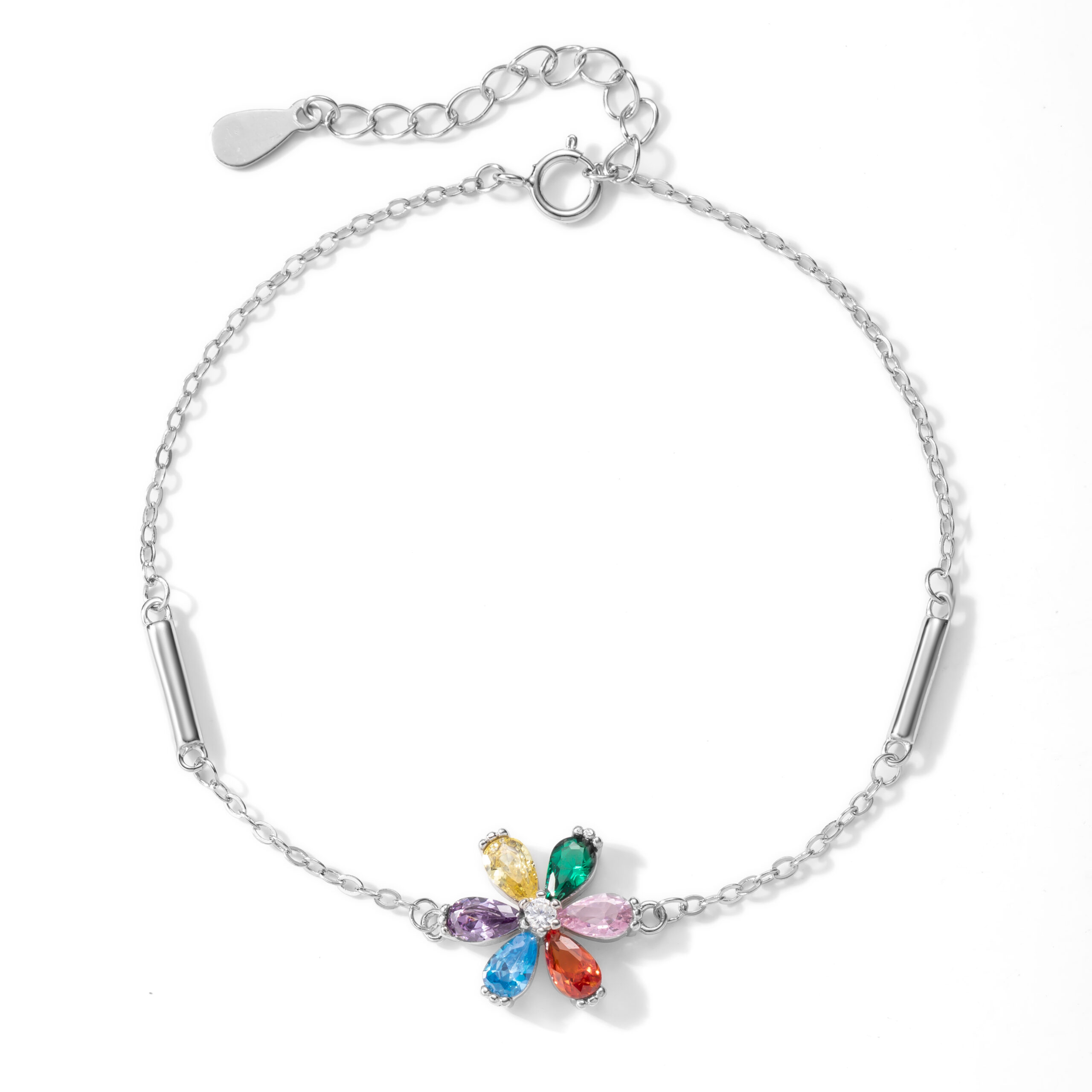 Bracelet fleur multicolore