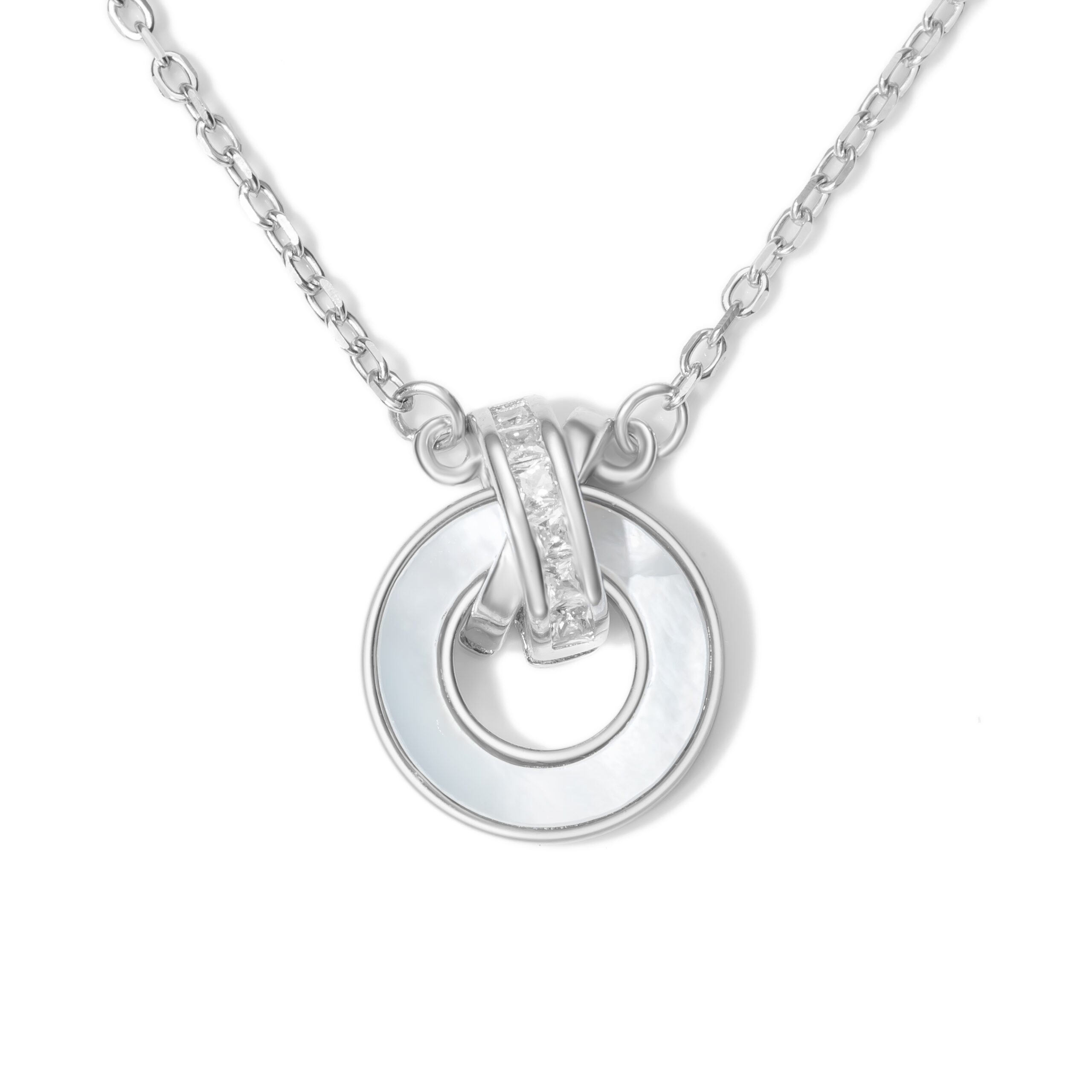 Collier deux anneaux entrelacés