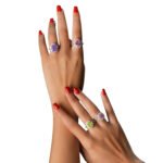 Bagues halo avec pierre