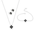 Ensemble Parure Trèfle Noir