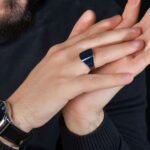 Bague Chevalière Homme en Argent 925 – Émail Bleu Royal | Collection Royal Signet