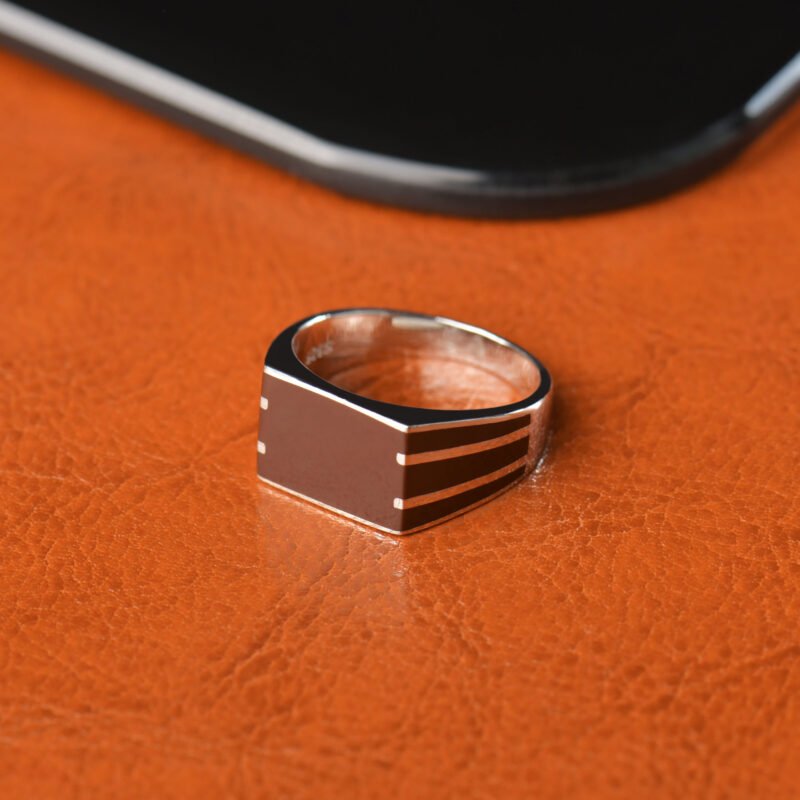 bague pour homme bijoux en argent 925 accessoire chevaliere argent 925 bandes ocre terre khmissa 14 1