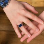 Chevalière Homme en Argent 925 à Motif Ligne Bleue – Image 2