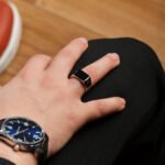 Chevalière Homme en Argent 925 à Motif Ligne Noire – Image 2