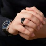 Chevalière Homme en Argent 925 et Émail Noir Intense – Image 2