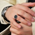 Chevalière à Facettes en Argent 925 et Plateau Octogonal Noir – Image 2