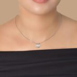 Collier Nœud Argent 925 Cristaux – Bijou Pavé Scintillant – Image 2