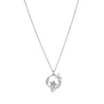 Collier Étoile Cristaux Argent 925 – Pendentif Nœud et Étoile