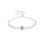 Bracelet nazar oeil bleu en argent 925 avec zircons
