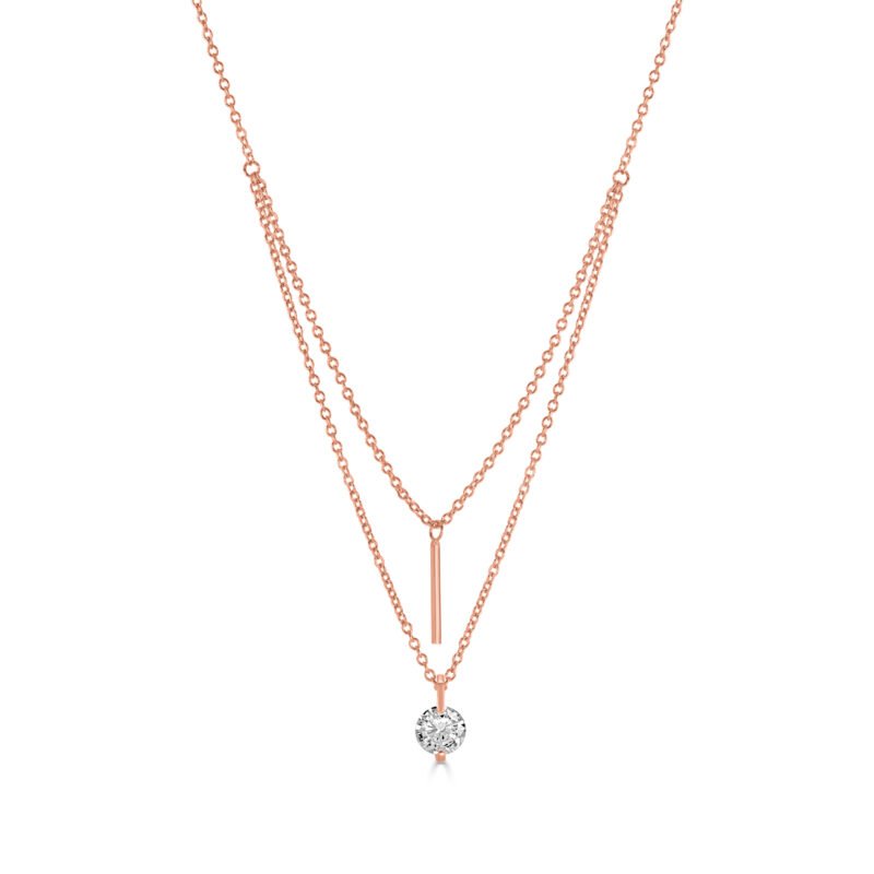collier pour femme en argent double chaine