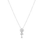 Collier cascade de gouttes en argent 925 avec fleur et zircons taille poire