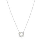 Collier cercle fleur nacre en argent 925 avec papillon et zircons pavés