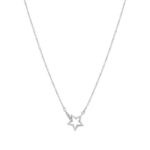 Collier étoile ajourée en argent 925 avec contour pavé de zircons